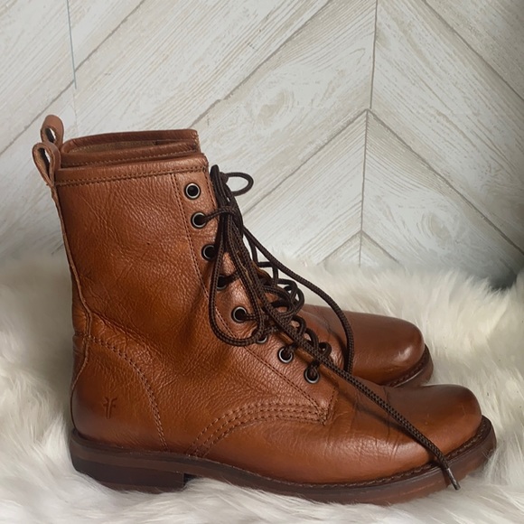 Frye Shoes - Frye Veronica combat boots cognac 6.5